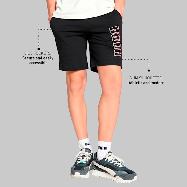 Men's Graphic Slim Fit 9" Shorts, PUMA Black, extralarge-IND